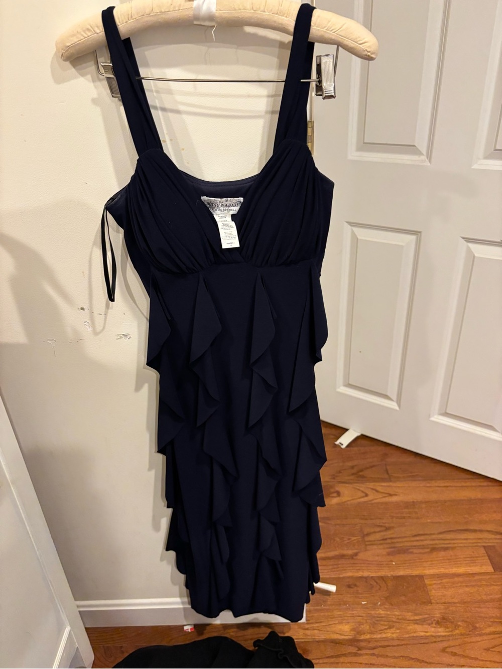 Women’s Navy Ruffle V-Neck Dress Betsy and Adam - Picture 2 of 8